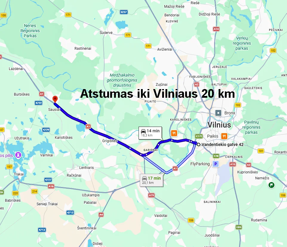 PARDUODAMAS KOMERCINĖS PASKIRTIES 2.37 HA SKLYPAS ŠALIA MAGISTRALĖS VILNIUS – KAUNAS