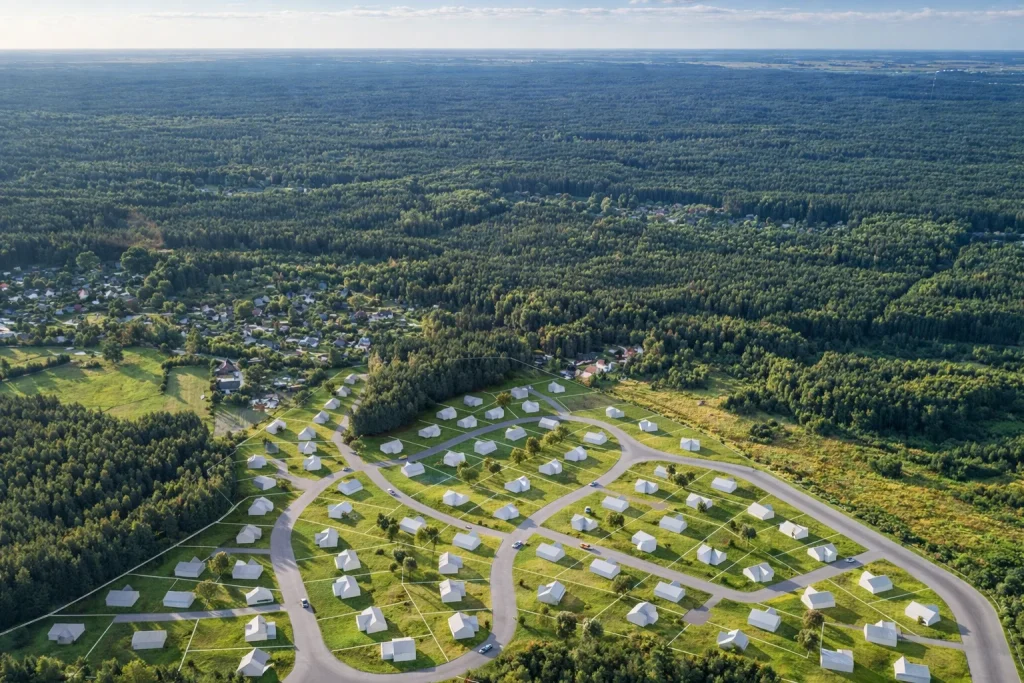 Gyvenamųjų namų kvartalas strategiškai patogioje vietoje, Vilniaus rajone